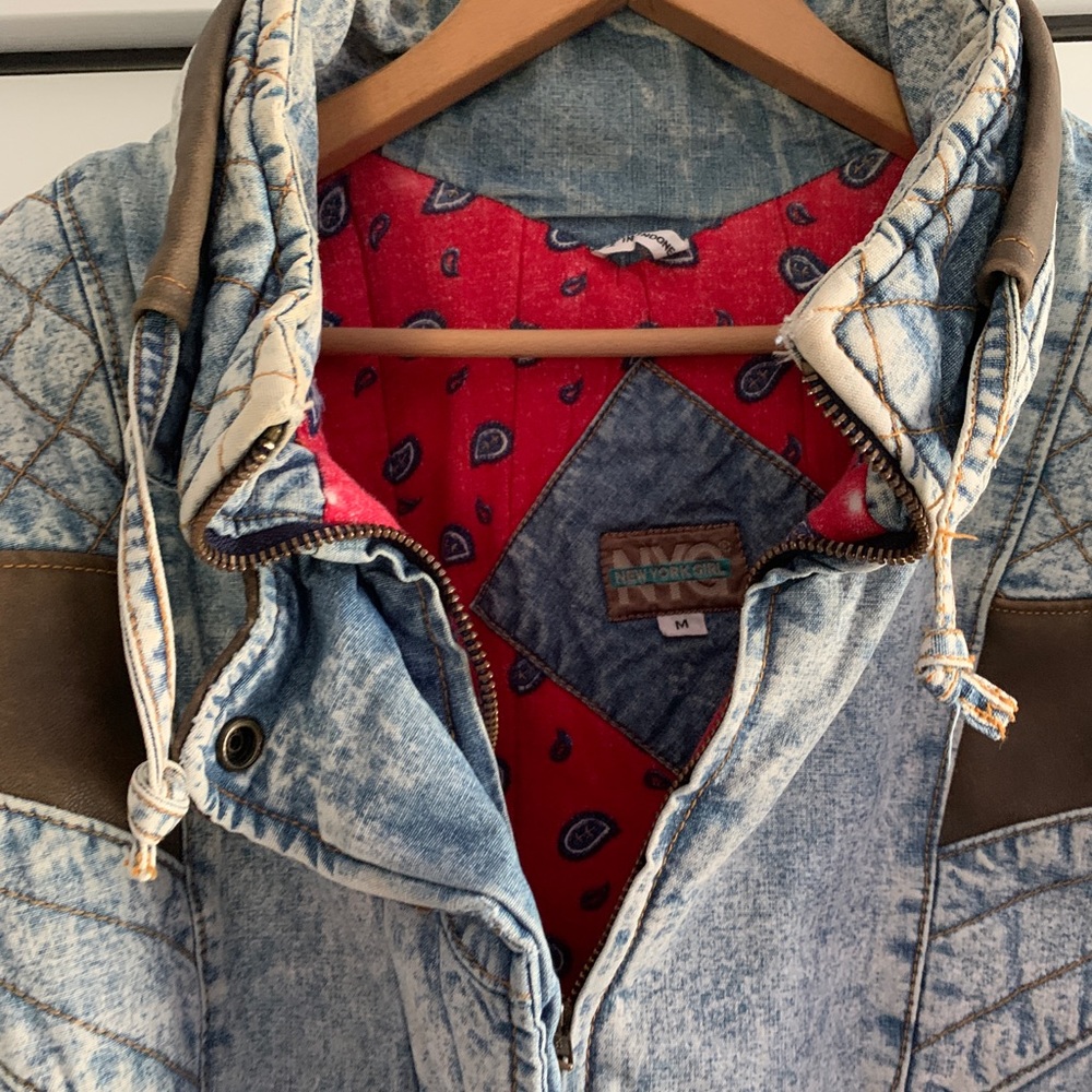 Vintage 1990s acid wash oversized denim coat